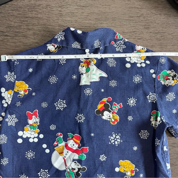 Handmade Vintage Boys Mickey Mouse And Friends Christmas Short Sleeve Shirt - Picture 6 of 7